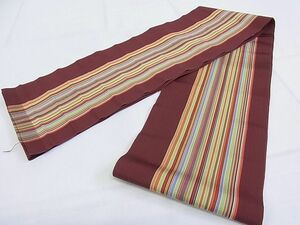  flat peace shop - here . shop # genuine . front Hakata woven hanhaba obi interval road one -ply obi silk excellent article unused AAAF6048Bjd