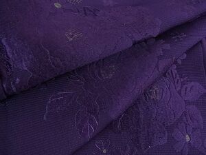 平和屋2■訪問着　総刺繍　舞花文　薔薇　金糸　濃紫色　逸品　DAAB8575ps