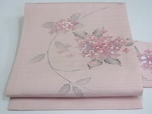 平和屋-こころ店■夏物　九寸名古屋帯　紫陽花　正絹　逸品　AAAF6272Awj