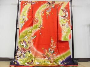  flat peace shop - here . shop #. discount ..*. discount ..* discount long-sleeved kimono Mai butterfly flower writing ... gold silver . silk excellent article AAAE2938Bwt