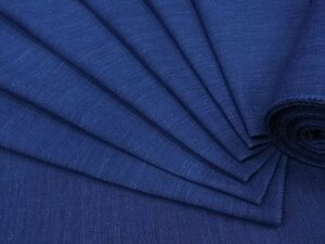 平和屋2■松阪木綿　反物　着尺　みいと織　正藍染め　深縹色　逸品　未使用　DAAD6071zzz
