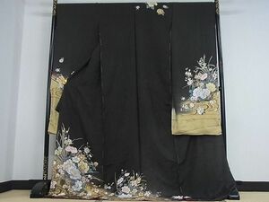  flat peace shop - here . shop # gorgeous long-sleeved kimono embroidery . flower writing .. dyeing temporary . feather silk excellent article unused AAAE5200Agk