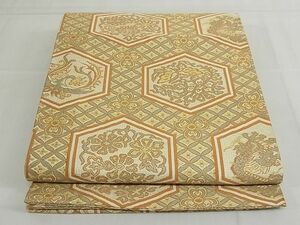 平和屋-こころ店◎丸帯　唐織　花蝶文　鳳凰　龍　金糸　正絹　逸品　AAAE2427Bfw