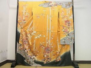  flat peace shop 2# gorgeous long-sleeved kimono flower butterfly circle writing gold paint excellent article DAAD1280du
