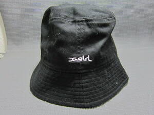 X-girl　バケットハット　帽子　黒　57cm程　S2405E