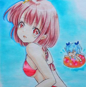 ☆Ｂ5☆海☆古宮乃々香☆ノエル☆天体のメソッド☆手描きイラスト☆