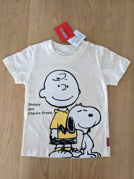 【新品タグ付】スヌーピー チャーリーブラウン Tシャツ 110 PEANUTS 半袖Tシャツ キッズ ホワイト トップス