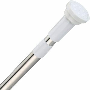 突っ張り棒シャワーカーテンロッド 強力伸縮棒 つっぱり棒 ホワイト 錆びない (白, 50-80c)