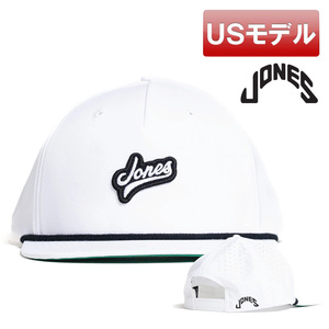 (USモデル)ジョーンズ スクリプト ロープ スナップバック ゴルフキャップ ホワイト ゴルフ用帽子 JONES GOLF