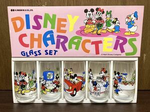 Walt Disney Company Mickey All Stars GLASS WARE オールド ディズニー ミッキー ガラス グラス コップ タンブラー 5個 セット SET