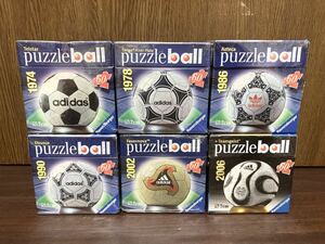 フィルム未開封 ADIDAS SOCCER BALL アディダス サッカー ボール ジグソー パズル 3D JIGSAW PUZZLE 60ピース やのまん 6個 セット SET