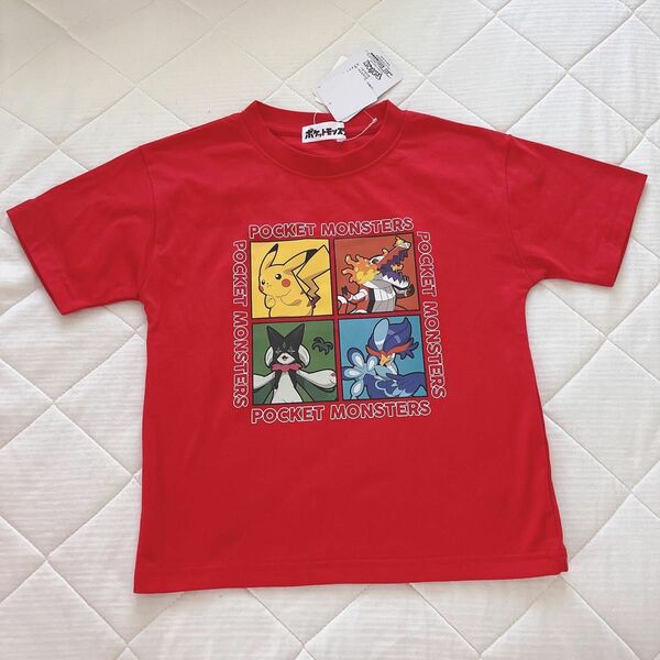 ポケモン　Tシャツ　120 ピカチュウ　赤　半袖　しまむら　バースデイ　レッド　 半袖Tシャツ　キャラクター