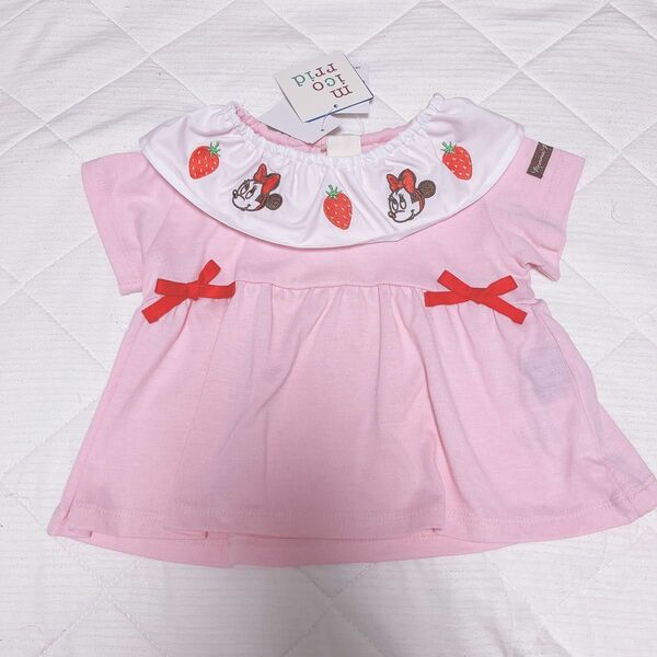 ミニー　tシャツ　アサミ　半袖　襟刺繍　ミコリッド　ディズニー　micorrid ブラウス　ピンク　 女の子　 子供服　可愛い