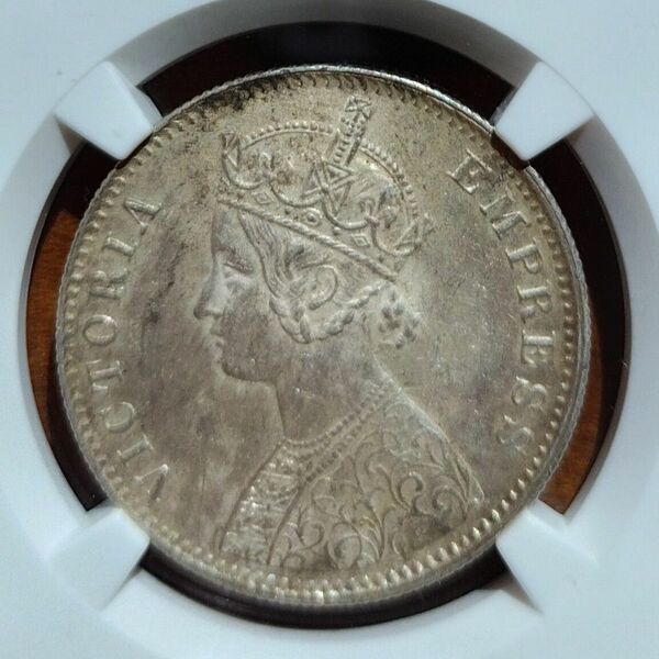 値下げしました イギリス領インド ヴィクトリア女王 ルピー 銀貨 1901年 NGC 準未使用 貿易銀