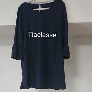 ティアクラッセ 【Tiaclasse】ティアード 七分袖 チュニック ネイビー M