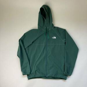 ノースフェイス フルジップエアロフーディー 薄手 ストレッチ アウトドア ラン THE NORTH FACE マウンテンパーカー グリーン