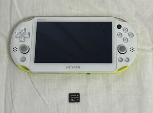  goods with special circumstances SONY Sony PS Vita body PCH-2000 lime green / white memory card 16GB only attached 