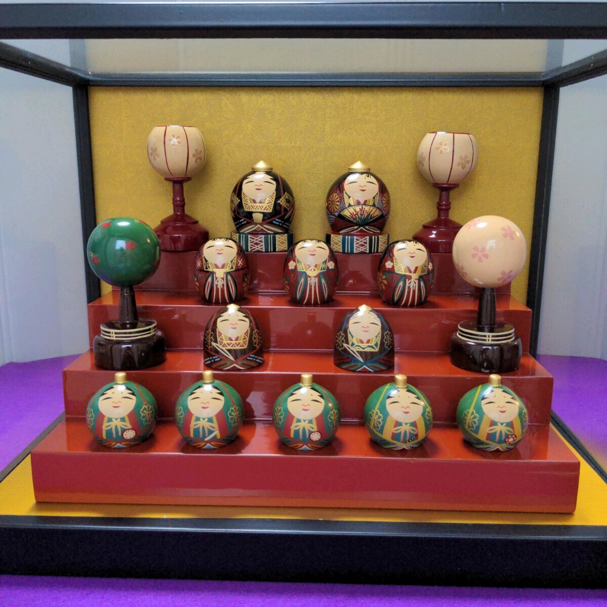 Ouchi Nuri Kogeisha Miniature Hina Doll Decorations Hina Dolls Mamehina Ouchi Dolls Japanese Dolls Traditional Crafts of Yamaguchi Prefecture Tadaaki Okada Beautiful Item Glass Case Included, season, Annual Events, Doll's Festival, Hina Dolls