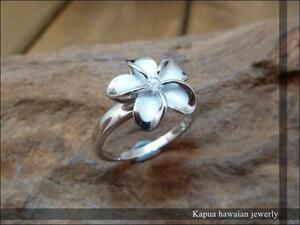 [US4.5] plumeria ring 7.5 number * Hawaiian jewelry discoloration prevention silver accessory silver925 lady's birthday present memory day present 