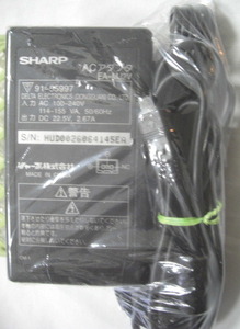 SHARP EA-MJ2V アダプターIN:100-240V/OUT::DC22.5V::2.67A中古完動品R060507