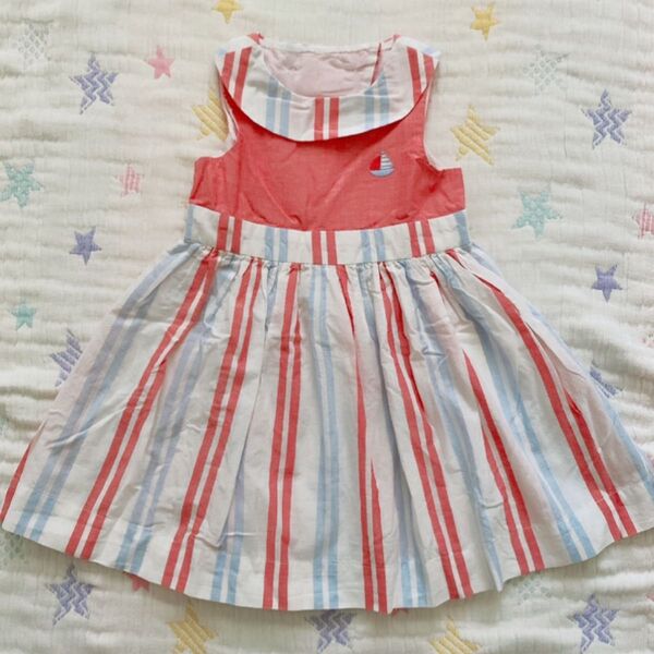 ☆美品☆dave&bella☆コットンリネンベビーワンピース☆ ワンピース 子供服 キッズ 女の子 ノースリーブ