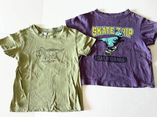 GU Tシャツ 半袖Tシャツ カットソー 子供服 キッズ 半袖　恐竜　セット　100サイズ