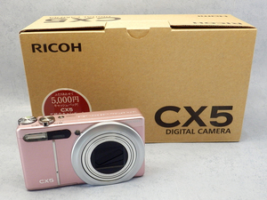 RICOH Ricoh компактный цифровой фотоаппарат CX5 rose розовый hybrid AF система оптика 10.7 кратный zoom рабочее состояние подтверждено 