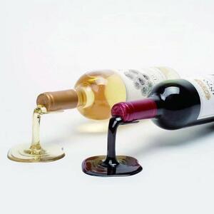  wine bottle holder display objet d'art red white set 5-2