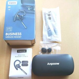 Anpoow ワイヤレスイヤホン 耳掛け型 片耳 Bluetooth ヘッドセット マイク