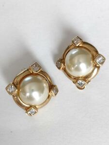  Agata AGATHA earrings gold group fake pearl rhinestone 