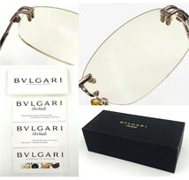 BVLGARI ブルガリ JO88387 度入り 眼鏡 メガネフレーム リムレス ブランドケース 元箱付き_画像10