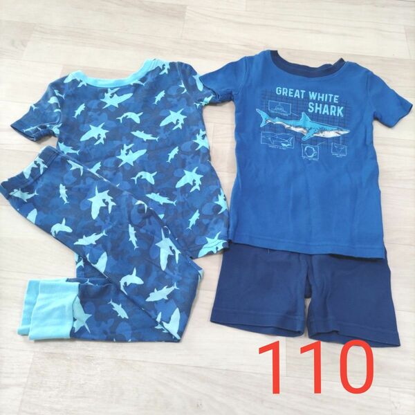 ☆　コストコ　KIRKLAND　サメ　半袖パジャマ　2枚セット　110サイズ　 キッズ