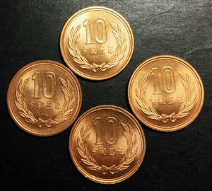 1032　【４年度セット】　令和元/2/3/4年　　10円青銅貨