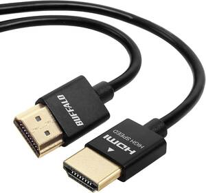 バッファロー HDMI スリム ケーブル 1m ARC 対応 4K × 2K 対応 【 HIGH SPEED with Ether