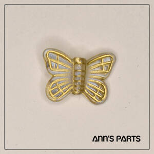 ◆Ann's Parts◆　acr02_36c.アクリルパーツ　蝶ビーズ＜ダスティーイエロー＞