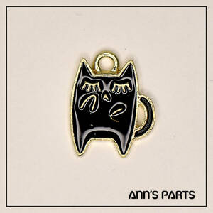 ◆Ann's Parts◆　epo03_23b.エポチャーム　まつげ猫＜黒＞