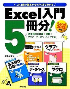 Ｅｘｃｅｌ入門５冊分！ 基本操作と計算＋関数＋グラフ＋データベース＋マクロ　Ｅｘｃｅｌ　２０１３対応／飯島弘文【著】