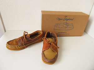 エンジニアードガーメンツ★Engineered Garments ×NEW ENGLAND OUTERWEAR★EG別注モデル★2 Eye Boat Shoe / Tan【US 7】★箱/付属品有り