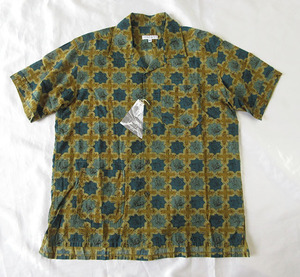 エンジニアードガーメンツ★2023ssモデル★ Camp Shirt - Cotton Cross Batik /Olive【XS】