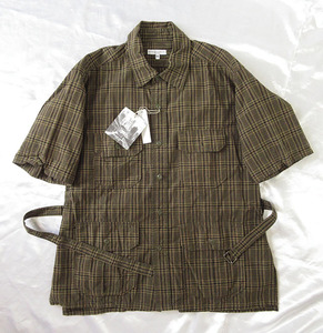 エンジニアードガーメンツ★2022ssモデル★≪税込定価37,400円≫ ★ S/S Bush Shirt - Cotton Madras Check /Olive×Brown【XS】