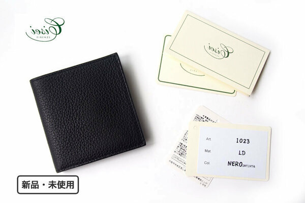 送料無料★新品｜未使用｜シセイ｜cisei｜小銭入付コンパクト財布｜P1023 LD FOLDING WALLET｜NERO｜01