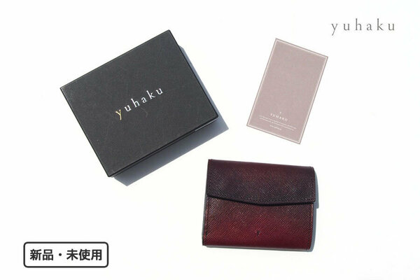 送料無料★新品｜未使用｜ユハク｜YUHAKU｜三つ折りコンパクトウォレット｜手染め｜YEV191｜WI