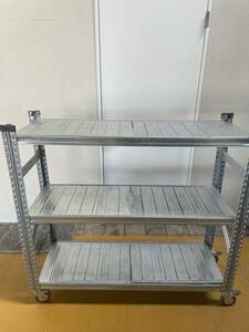  metal system 3 step steel shelf metal rack [H1200/W1280/D410( caster contains )]