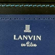 新品 定価1.87万 LANVIN en Bleu ランバンオンブルー ジェイ 本牛革 レザー 長財布 小銭 カード 札入れ 紺 メンズ 男性 紳士用_画像7