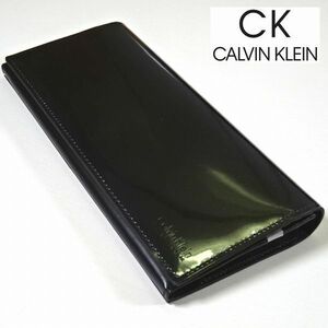  new goods Calvin Klein platinum book@ cow leather enamel leather long wallet black change purse . card inserting . inserting men's man gentleman CALVIN KLEIN PLATINUM