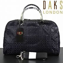 新品 DAKS LONDON ダックスロンドン 日本製 2WAY ショルダーベルト付 ボストンバッグ 黒 ACE エース製造 メンズ レディース_画像1