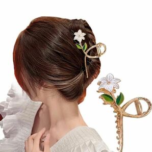 ヘアクリップ バンスクリップ 花