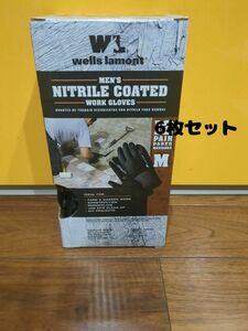 ニトリルゴム100％　NITRILE　GLOVES　ブラック　6組