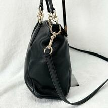 1円 美品 COACH コーチ 黒 ハンドバッグ トートバッグ 2way レザー F36675 本革 スモール ケルシーサッチェル_画像4