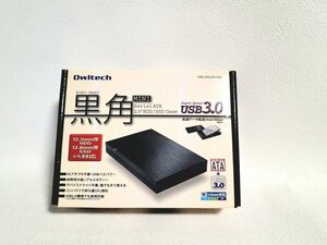 オウルテック 黒角 HDD/SSD用外付けケース OWL-ESL25/U3 コンパクトサイズ アルミボディー 高速データ転送